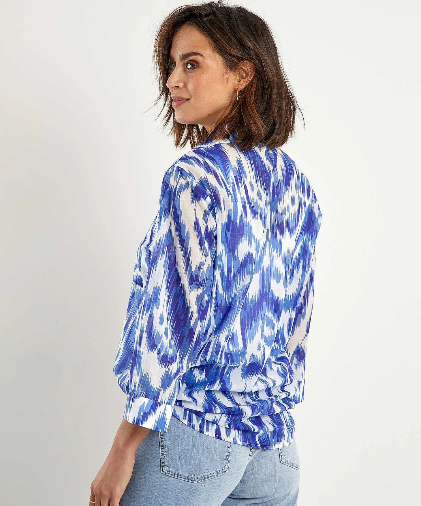Cotton Voile Blouse Ikat