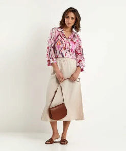 Cotton Voile Blouse Ikat Multicolor