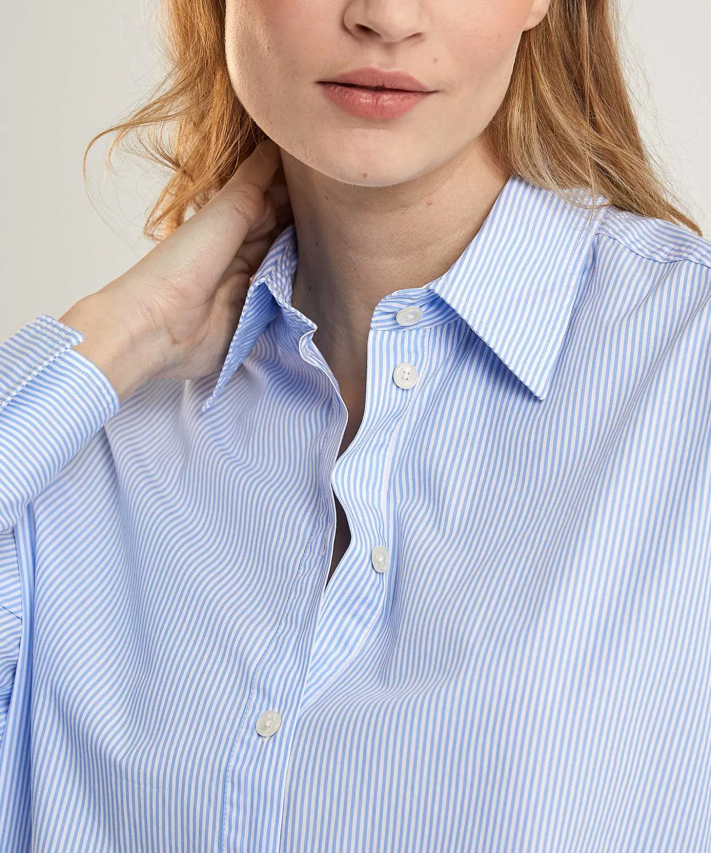 0039 Italy Poplin Blousejurk Met Streepje Avery