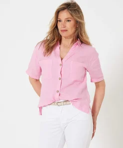 Linnen Blouse Korte Mouw