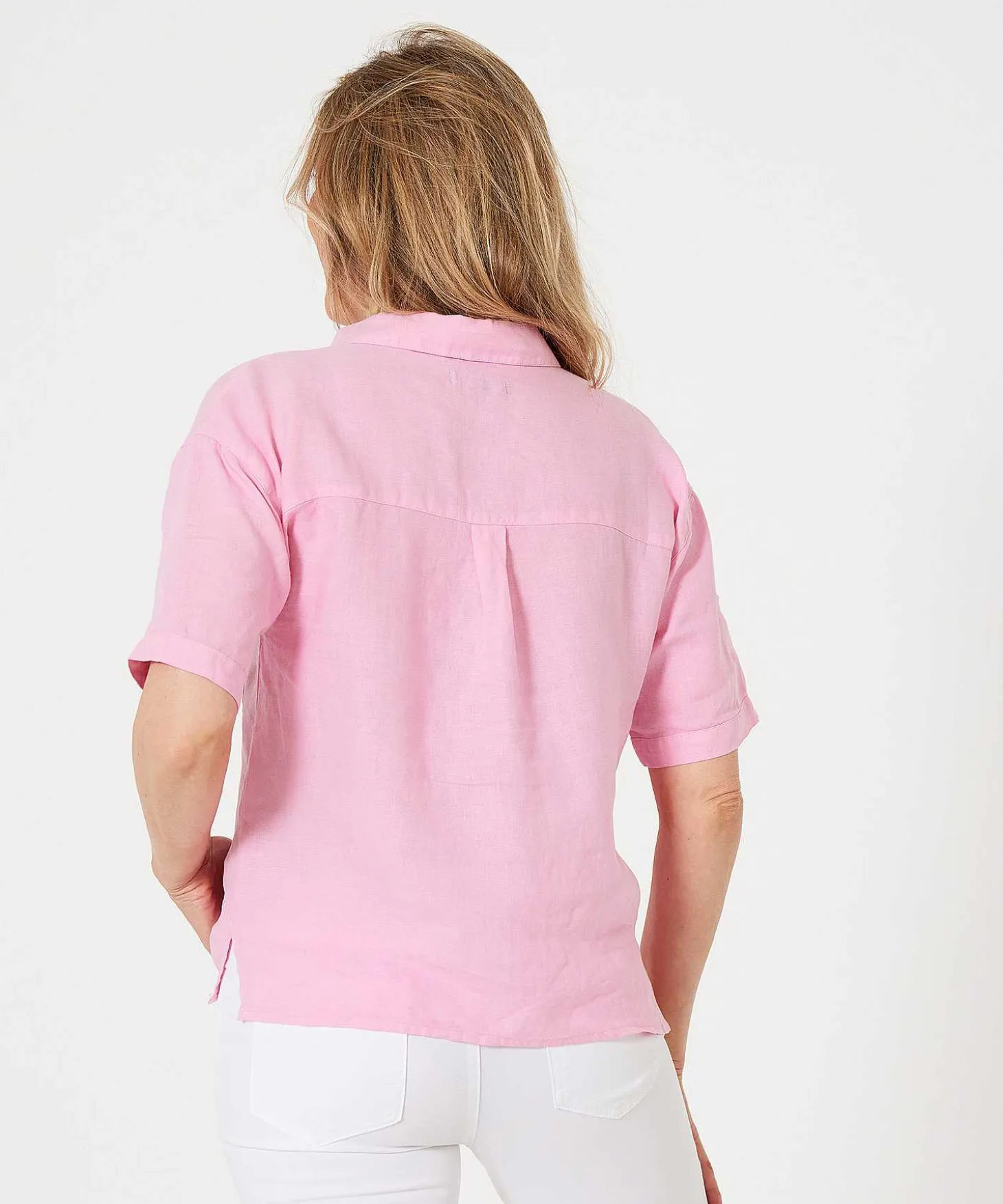 Linnen Blouse Korte Mouw