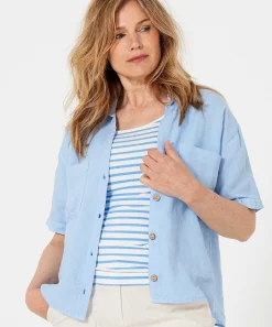 Linnen Blouse Korte Mouw