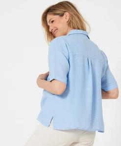 Linnen Blouse Korte Mouw