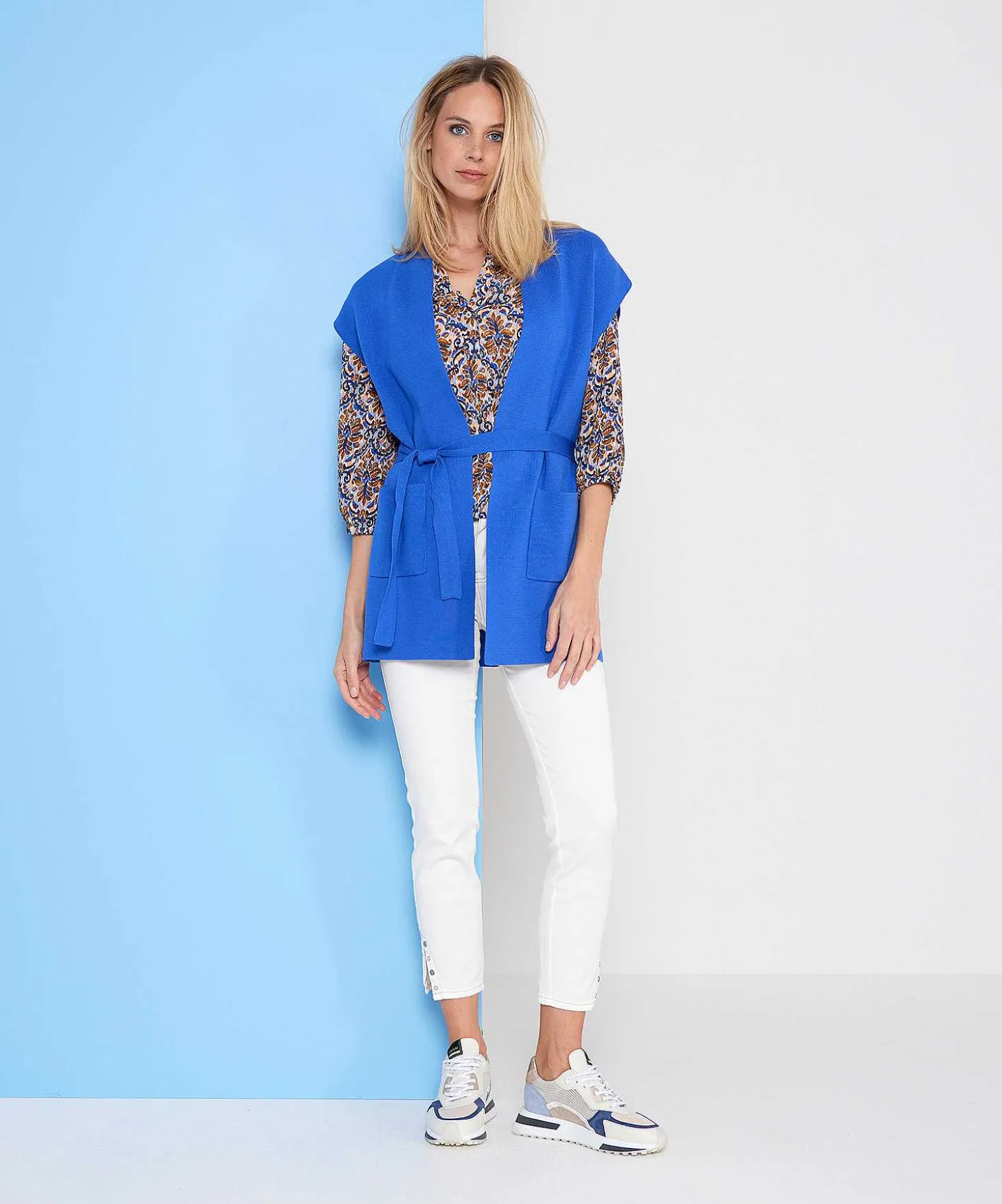 Mouwloos Vest Punta Knit Ceintuur