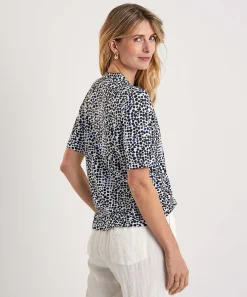 Shirt Met V-Hals Plooi Dots