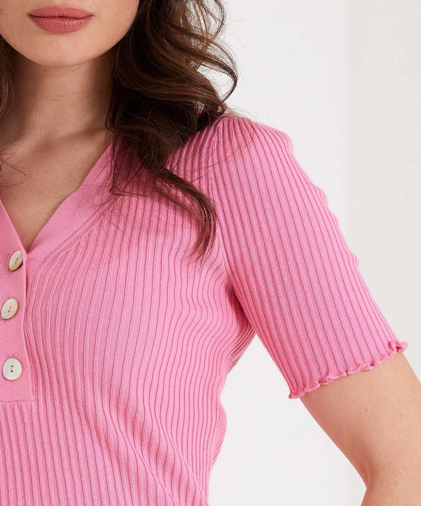 Truitje V-Hals Ribknit