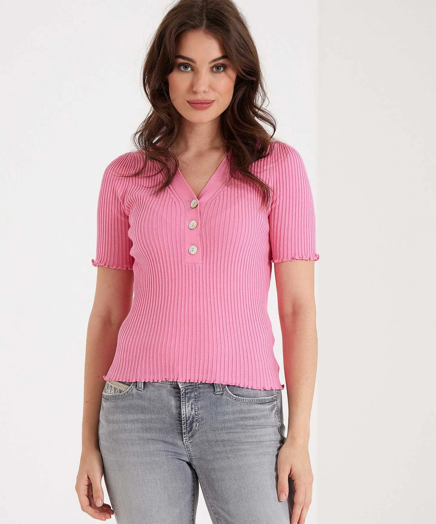 Truitje V-Hals Ribknit
