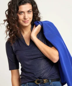Tulpshirt Korte Mouw Lurex