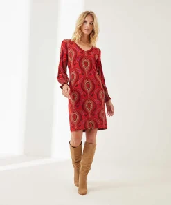 Ana Alcazar Jurk V-Hals Slinky Paisley