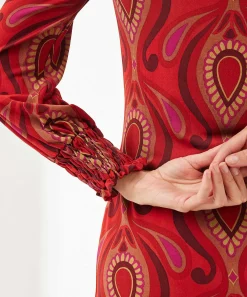 Ana Alcazar Jurk V-Hals Slinky Paisley