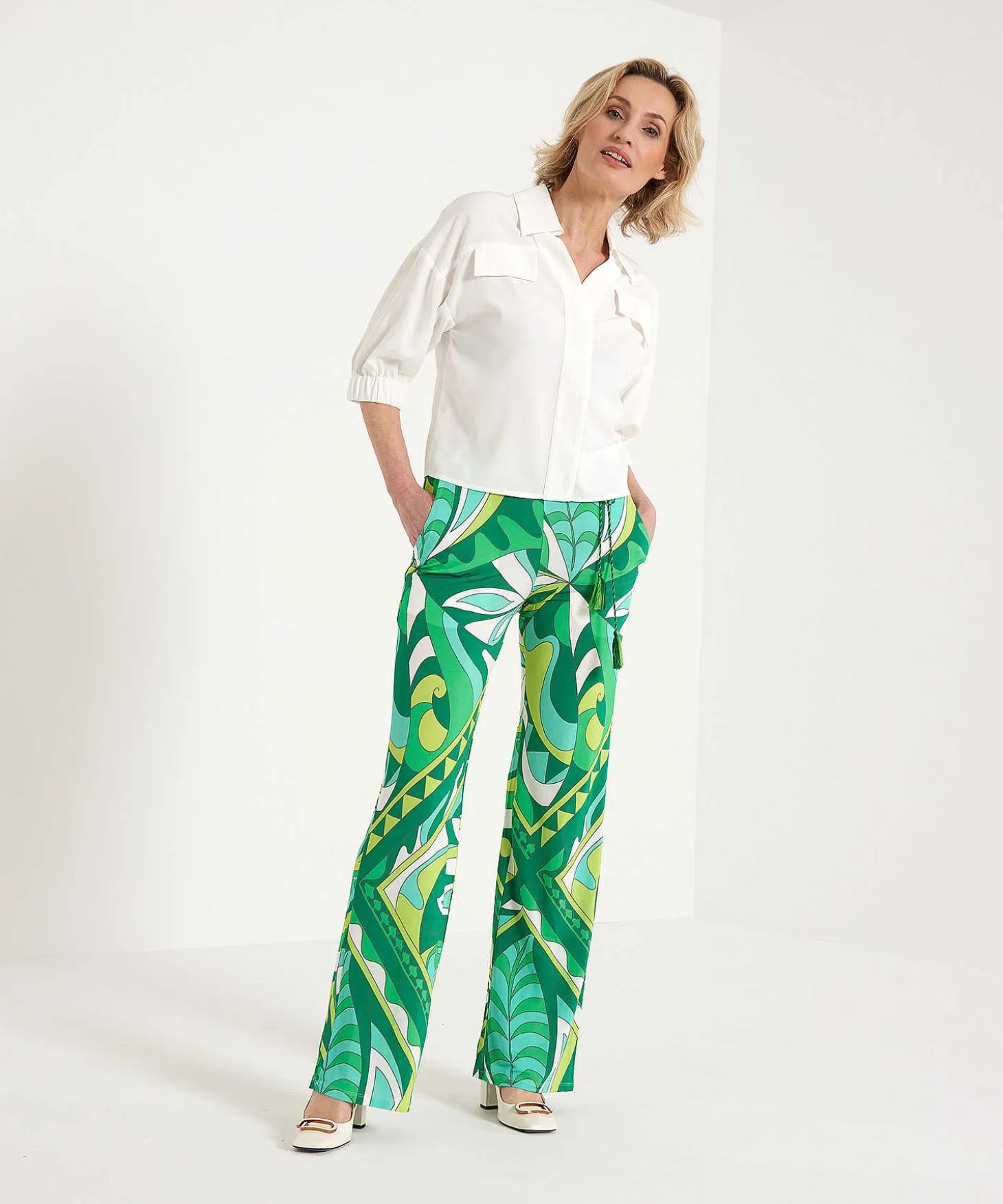 Ana Alcazar Slinky Broek Retro Leafprint
