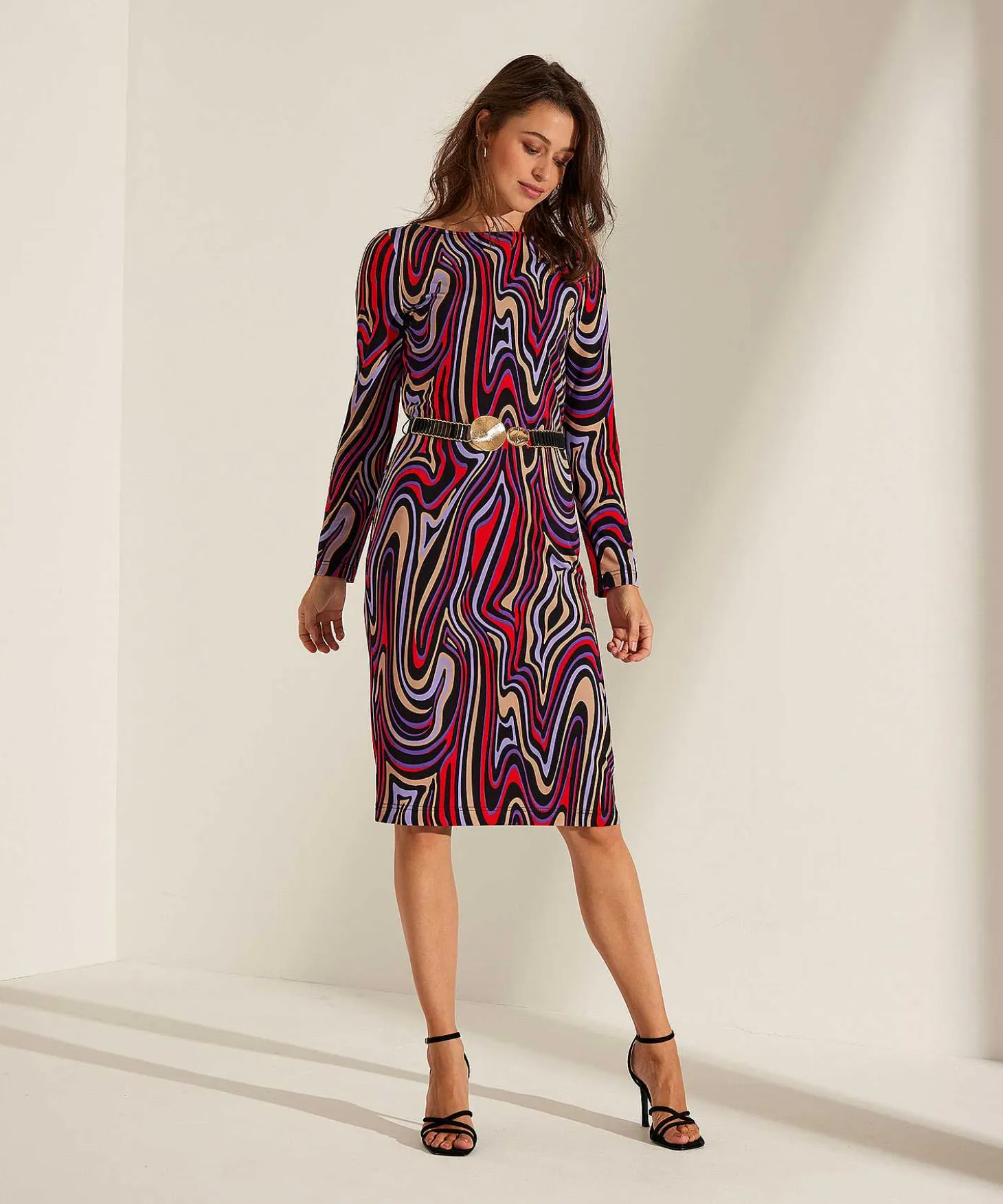 Ana Alcazar Slinky Jurk Swirl Print