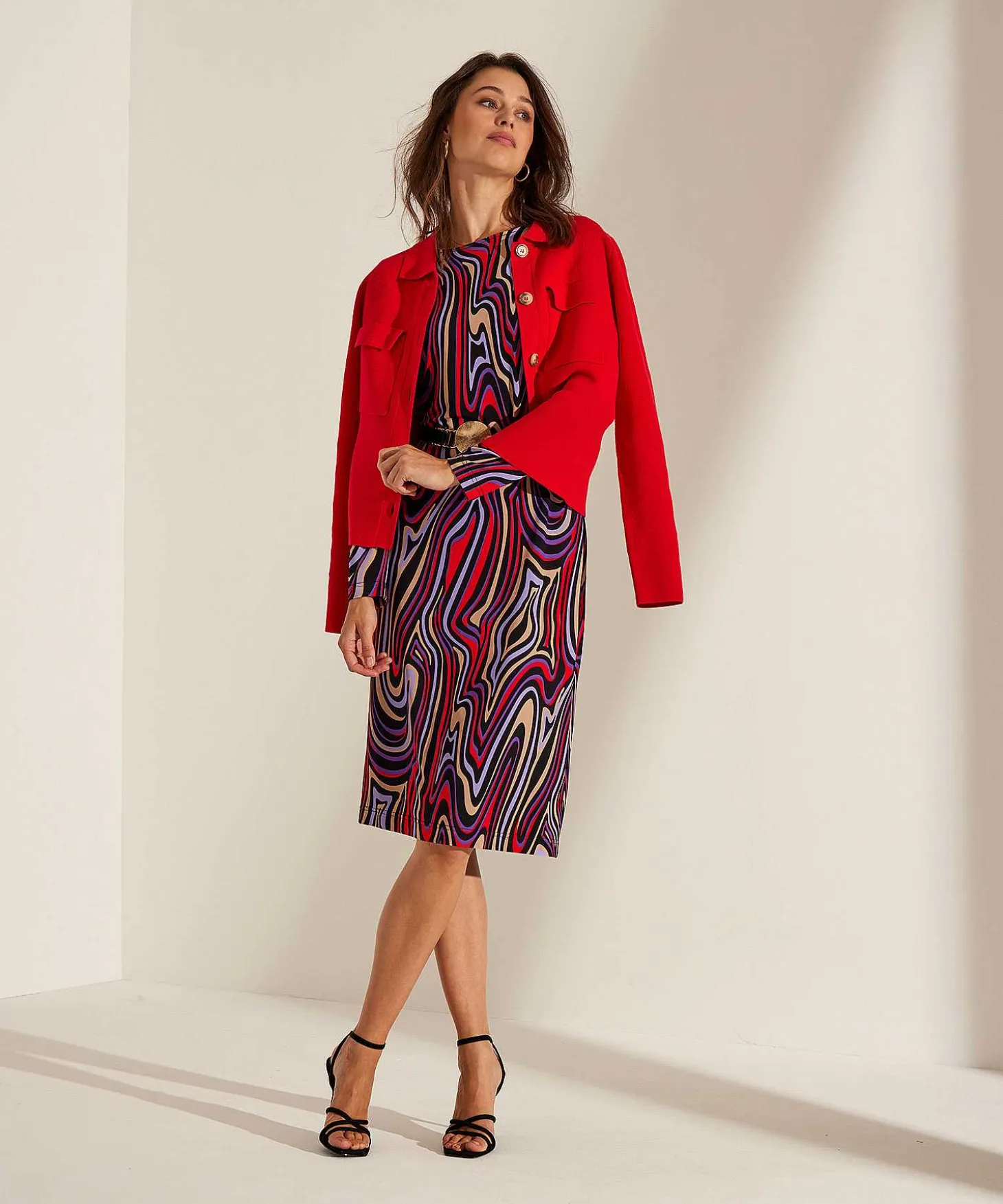 Ana Alcazar Slinky Jurk Swirl Print