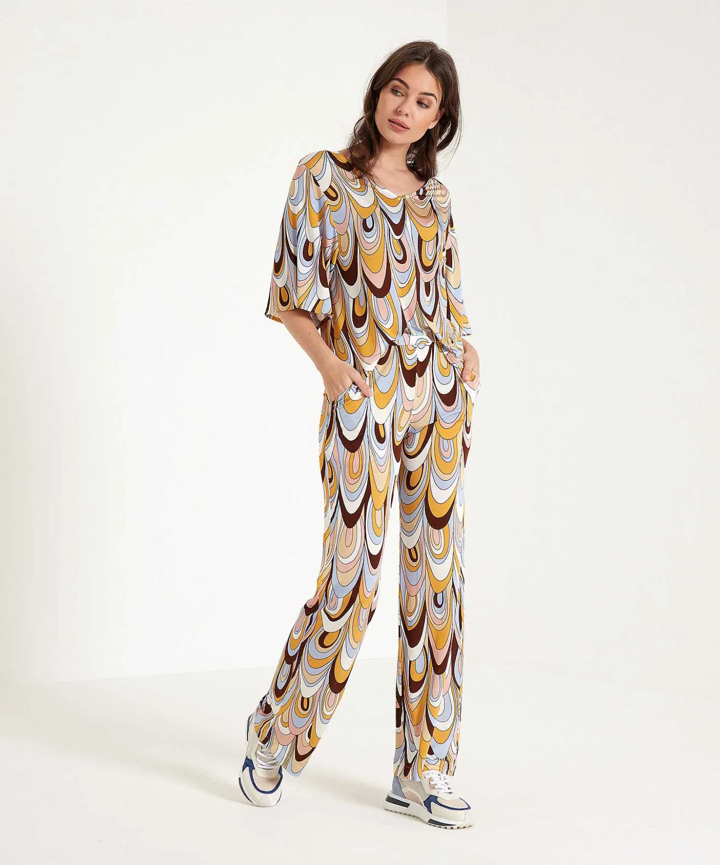 Ana Alcazar Slinky Palazzo Broek Retro Print