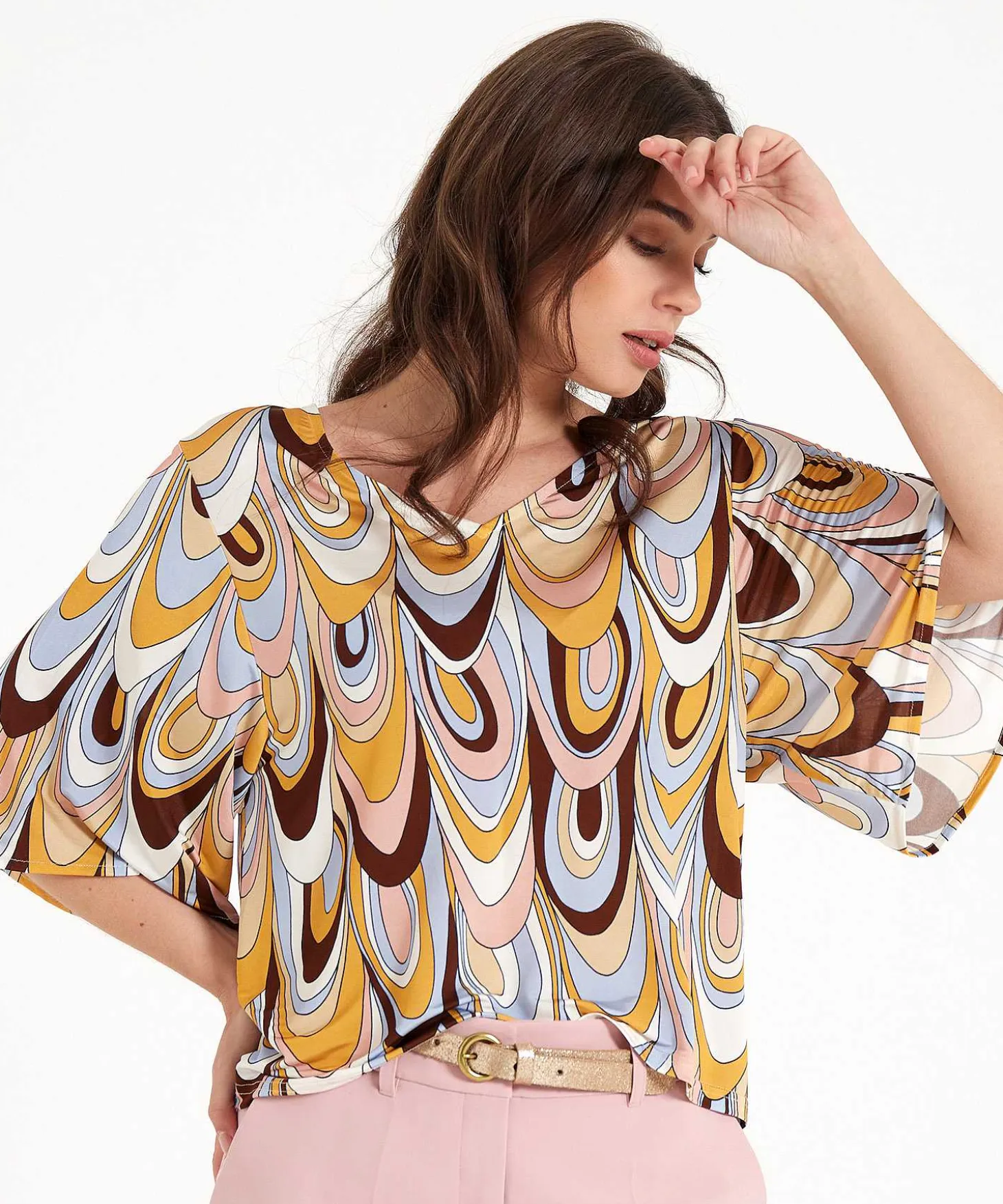 Ana Alcazar Slinky Top Retro Print