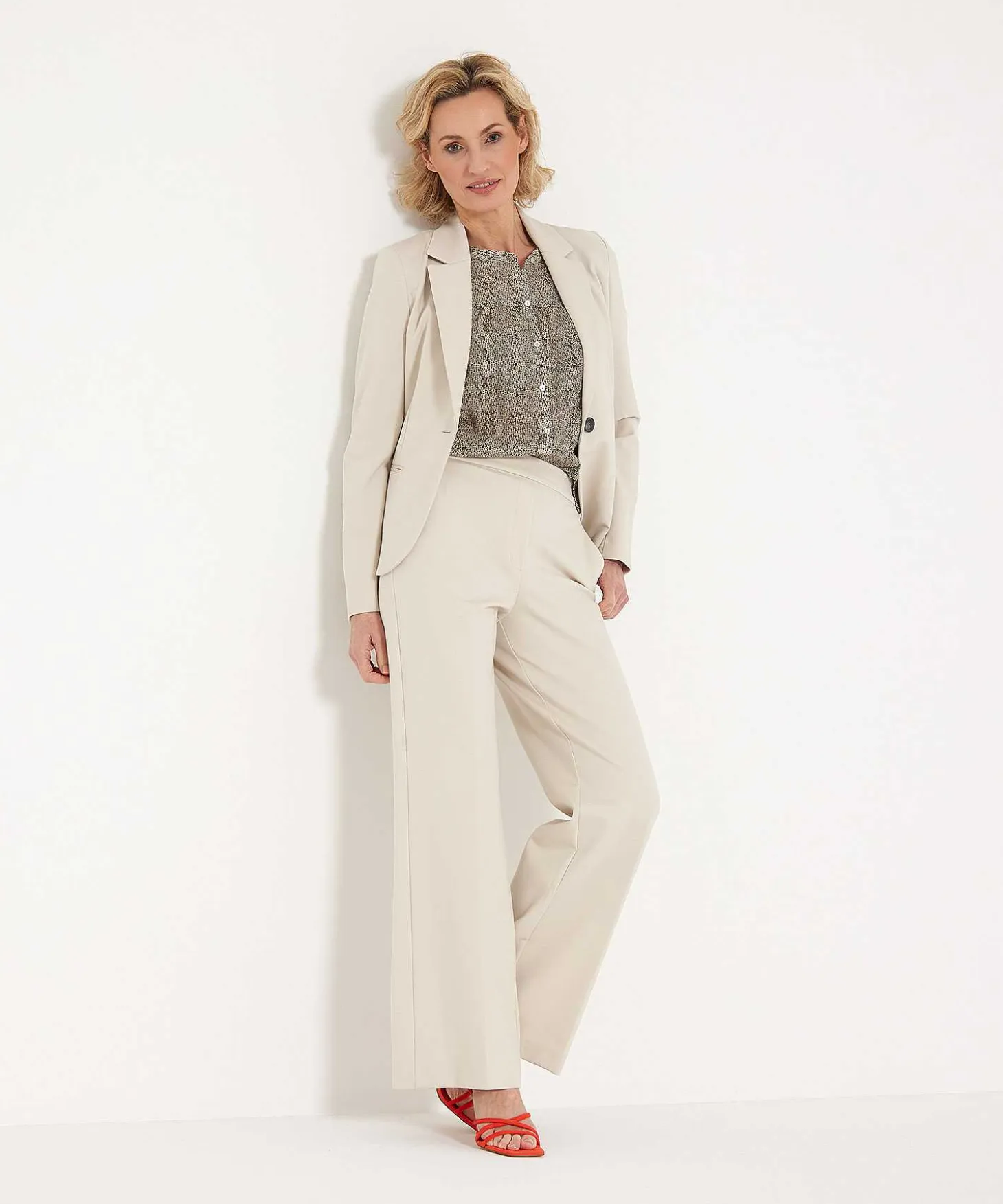 Beaumont Mouwloze Blouse Grafische Print