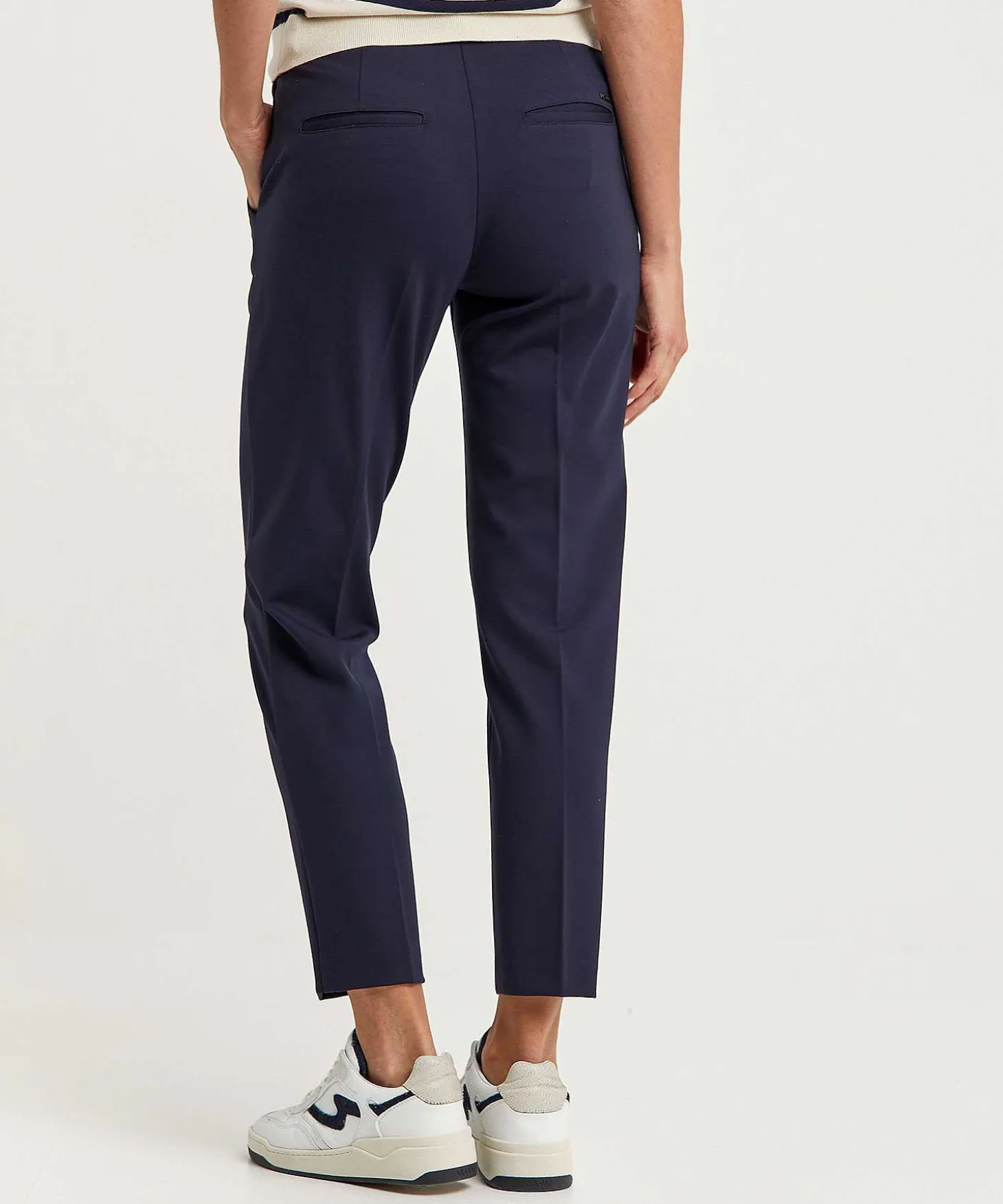 Brax Cropped Jersey Chino Maron