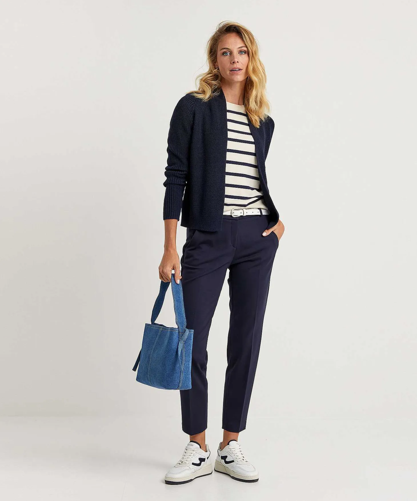 Brax Cropped Jersey Chino Maron
