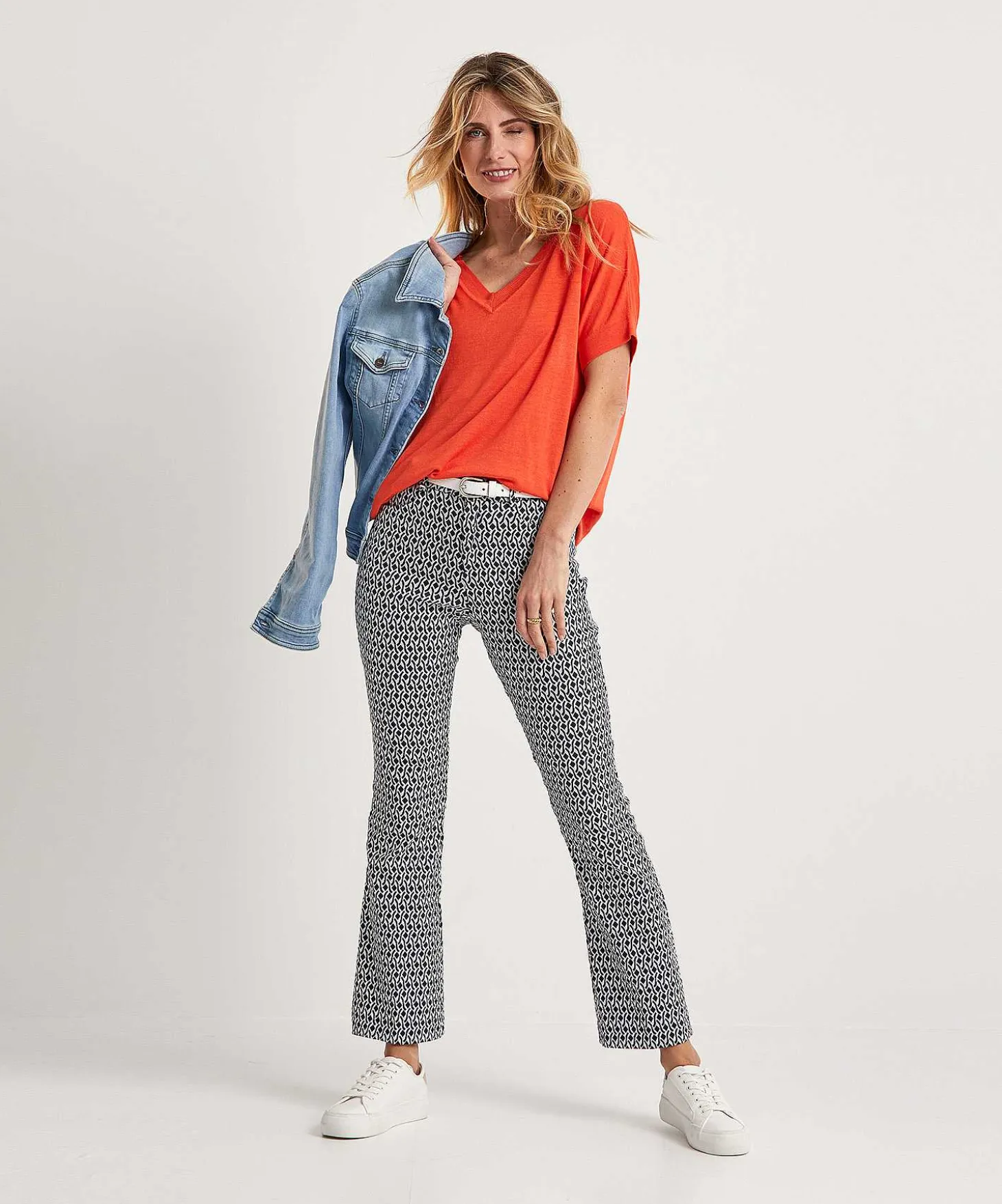 Brax Kick Flare Broek Jacquard Shakira