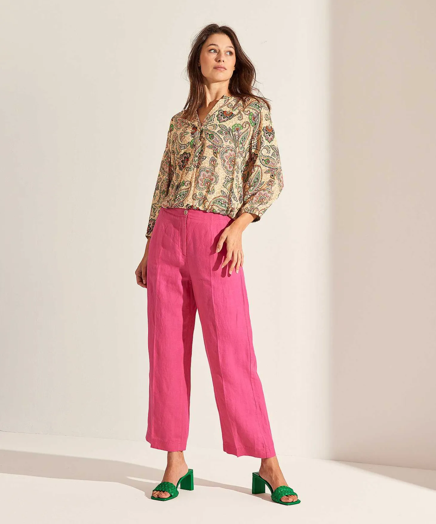 Brax Linnen Cropped Broek Maine