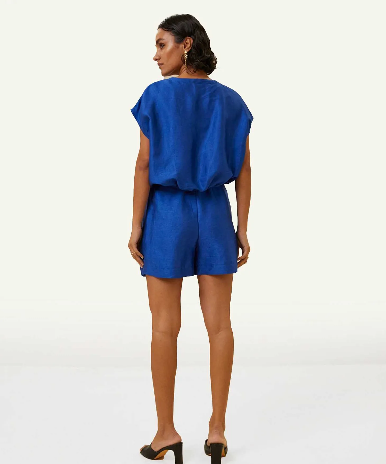 By-Bar Glanzende Cropped Blouse Lode Gloss