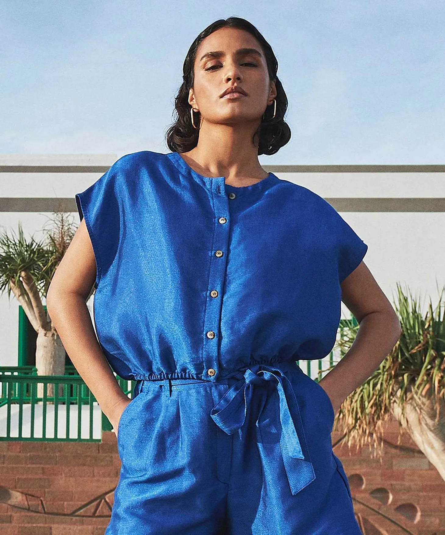 By-Bar Glanzende Cropped Blouse Lode Gloss