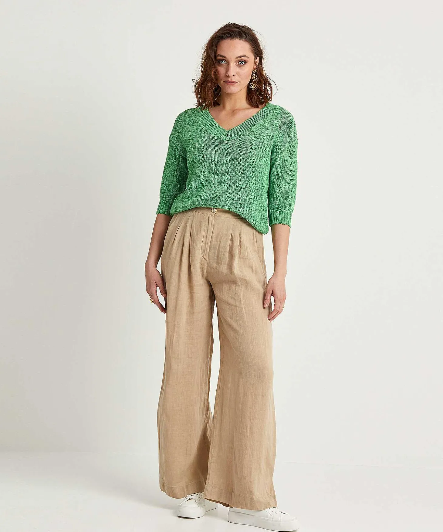 By-Bar Linnen Wide Leg Broek Eli