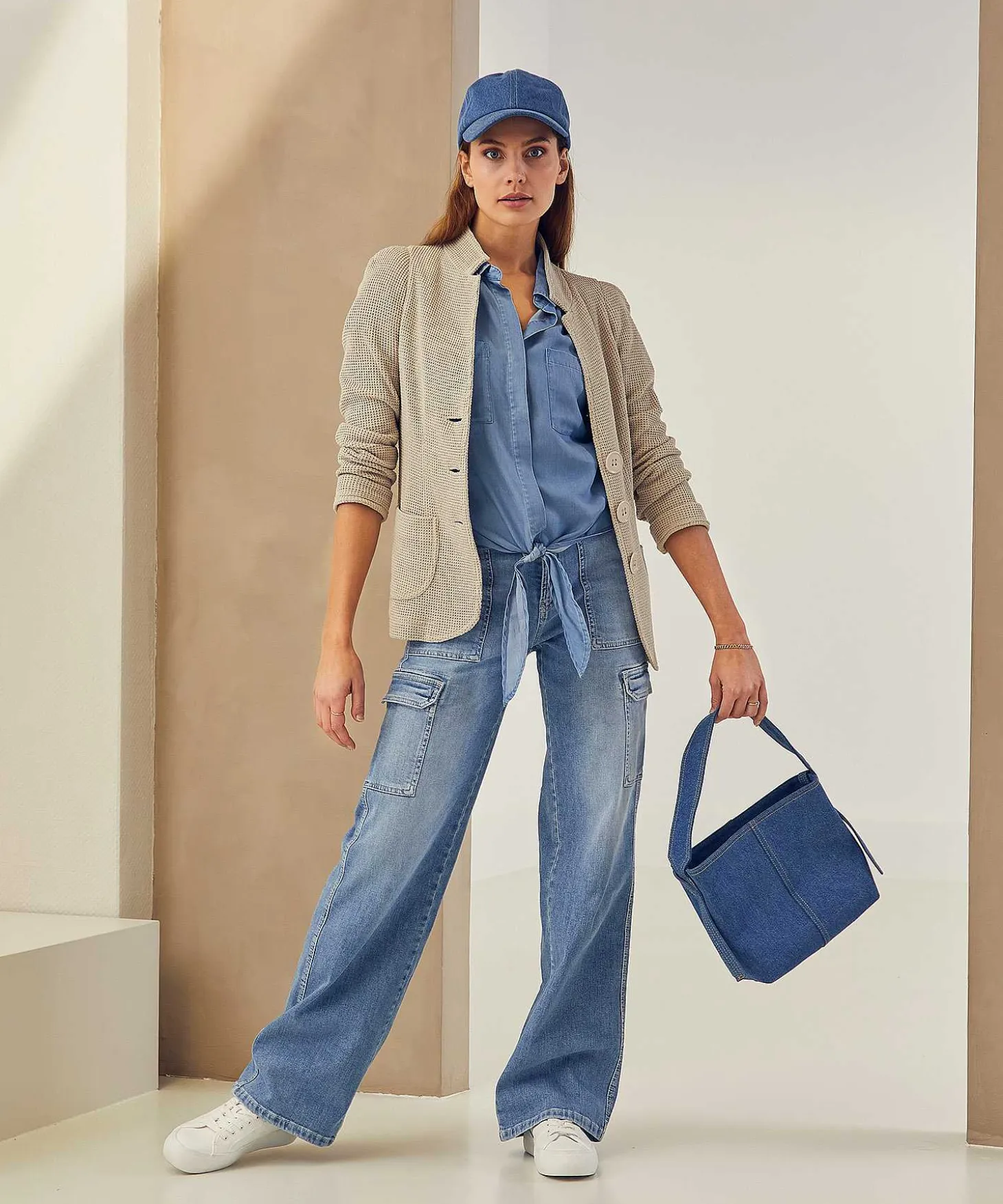 Cambio Cargo Wide Leg Jeans Andy