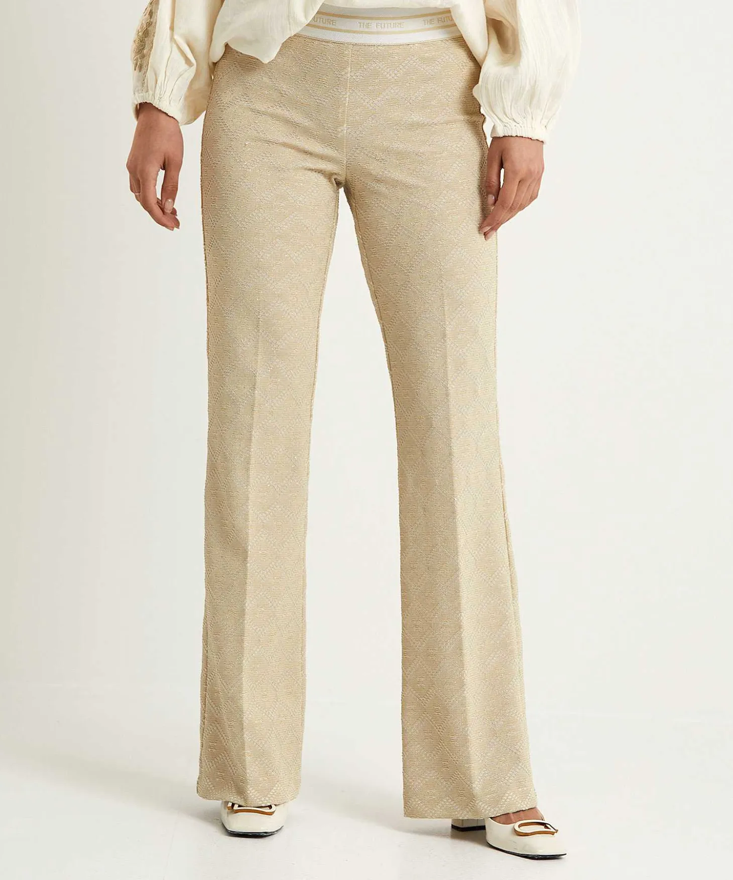 Cambio Flared Broek Kant Lurex Francis