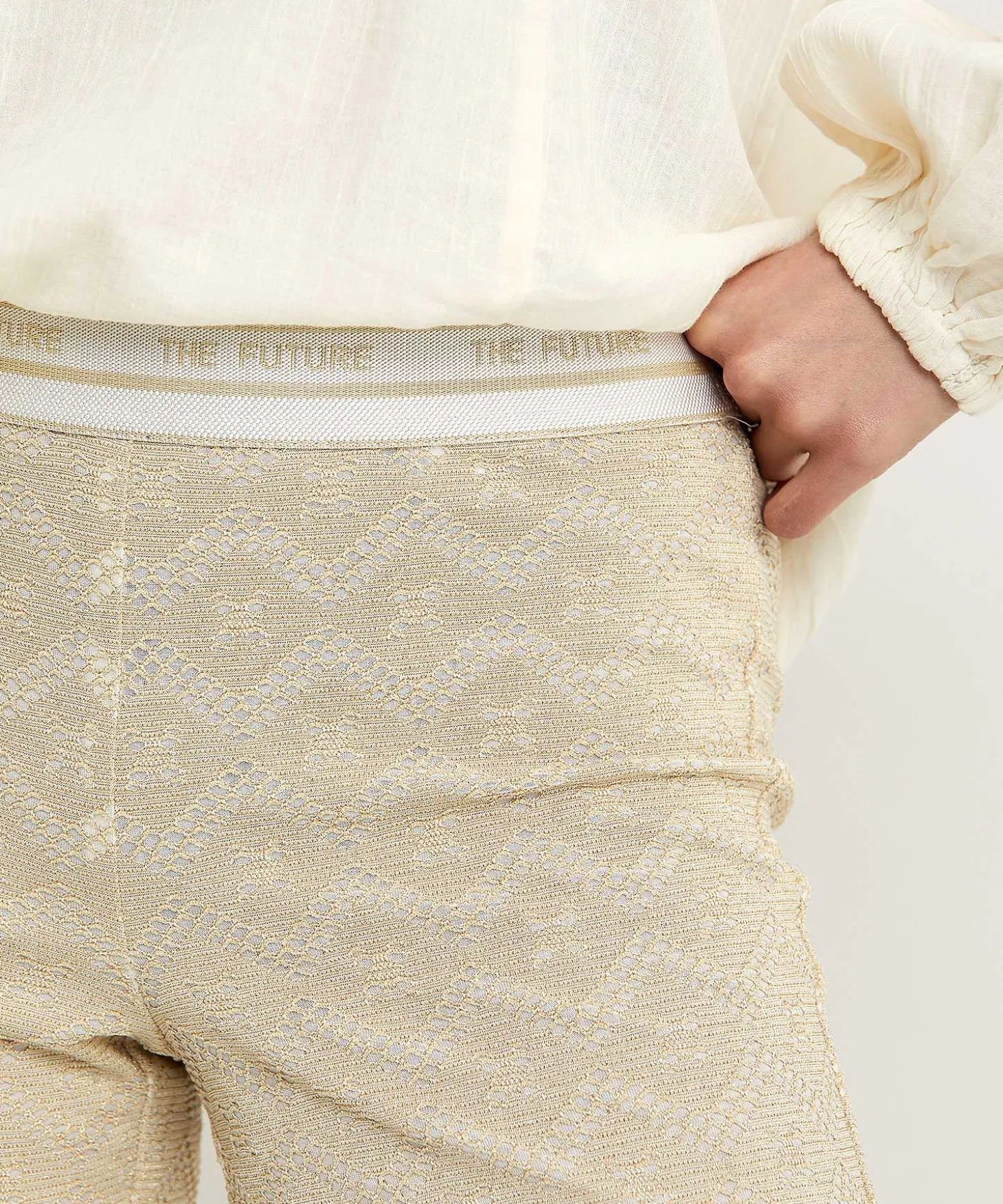 Cambio Flared Broek Kant Lurex Francis
