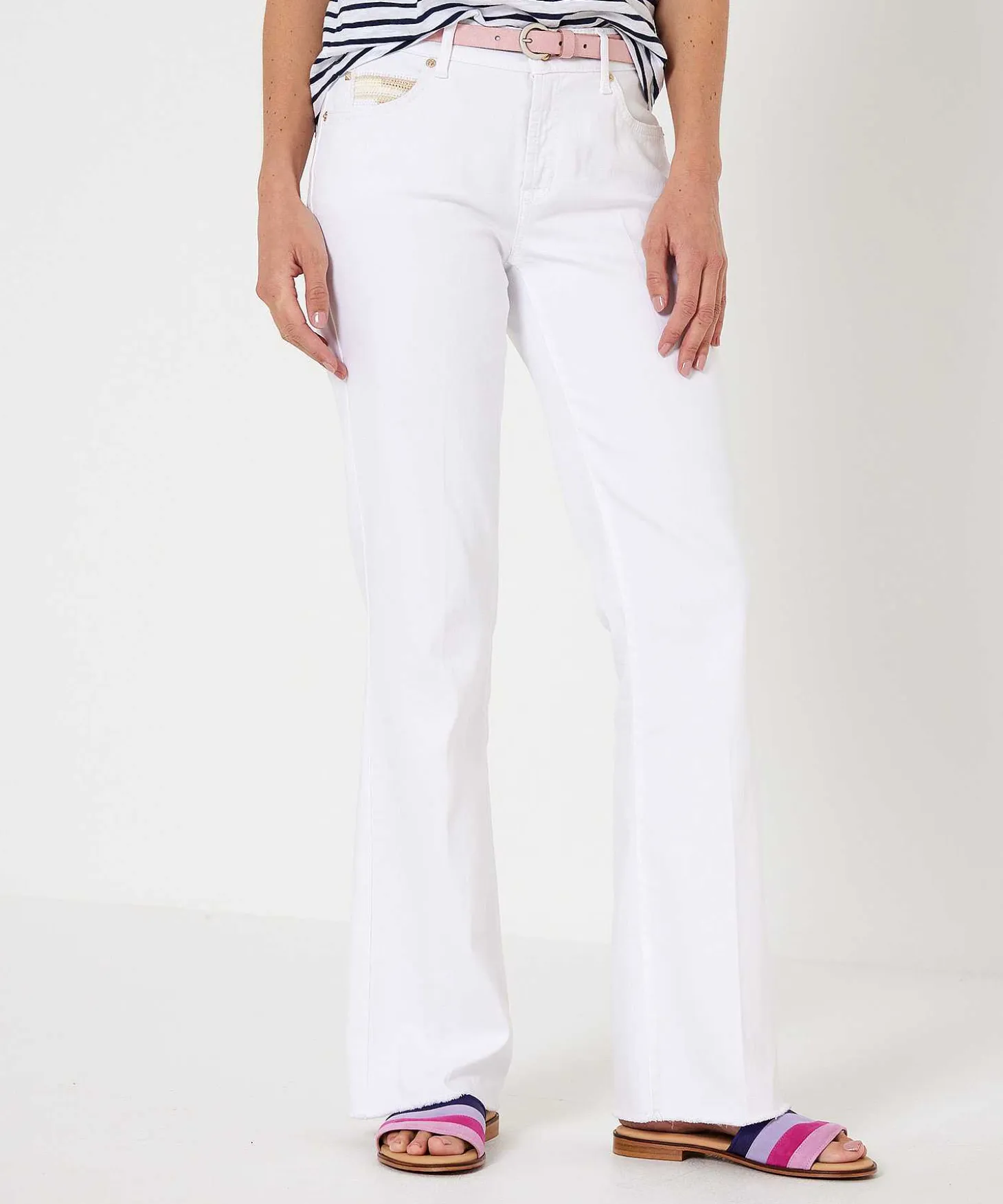 Cambio Flared Jeans Embroidery Paris