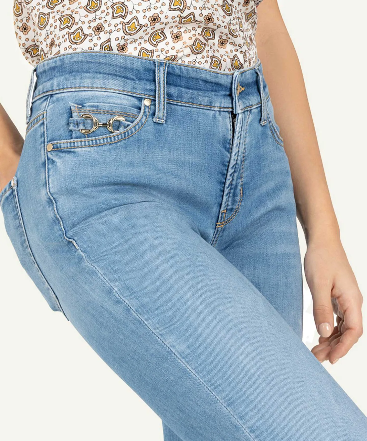 Cambio Flared Jeans Met Sierbitje Paris