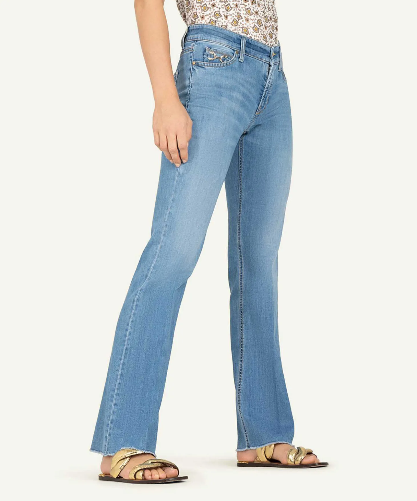 Cambio Flared Jeans Met Sierbitje Paris