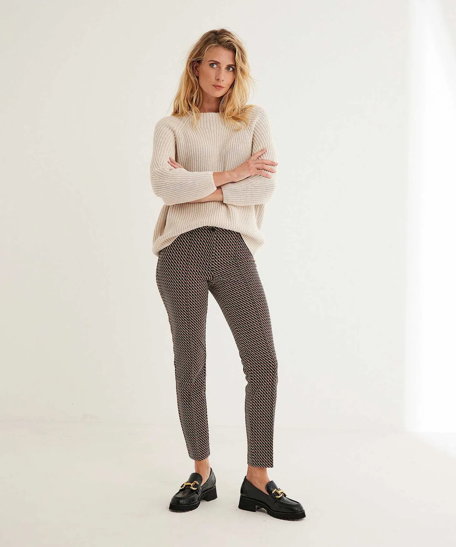 Cambio Jacquard Broek Grafisch Ros