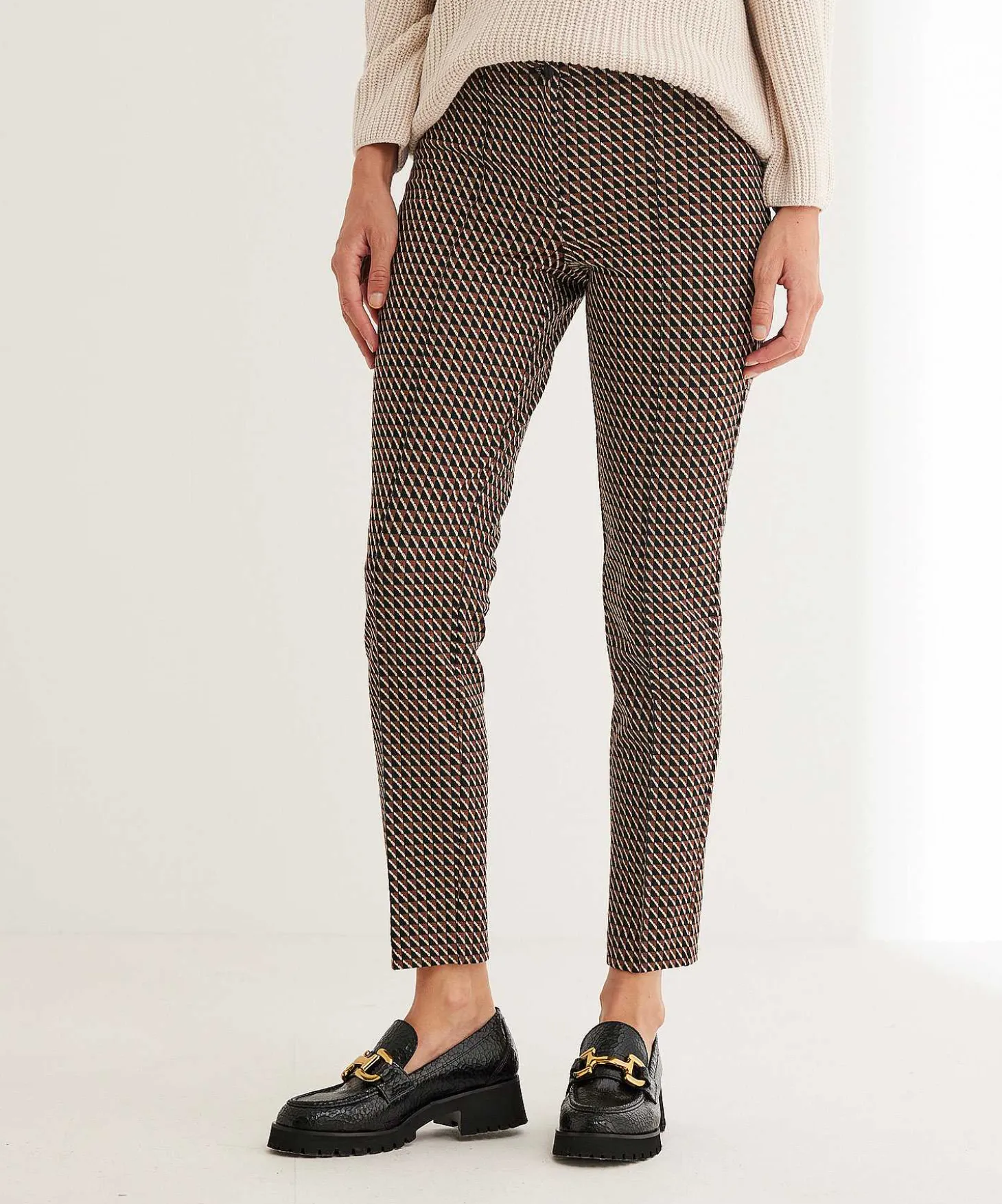 Cambio Jacquard Broek Grafisch Ros