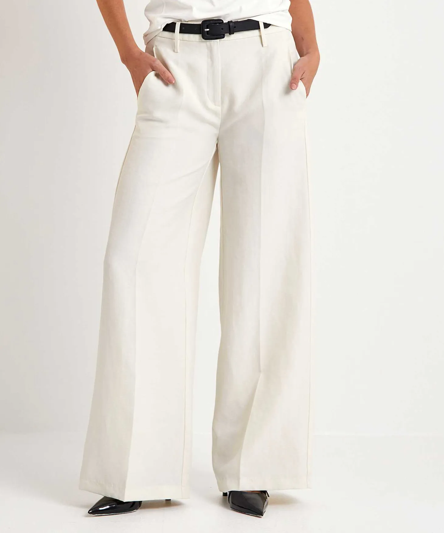 Cambio Linnenmix Wide Leg Broek Alva