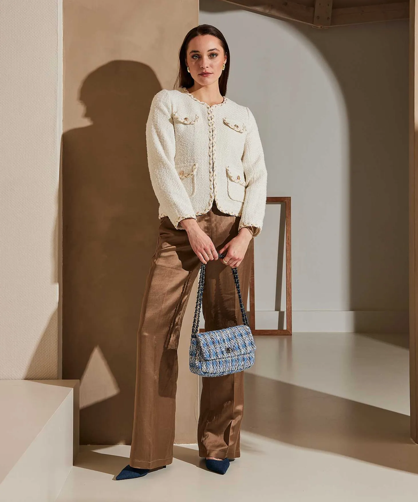 Cambio Silky Wide Leg Broek Amelie