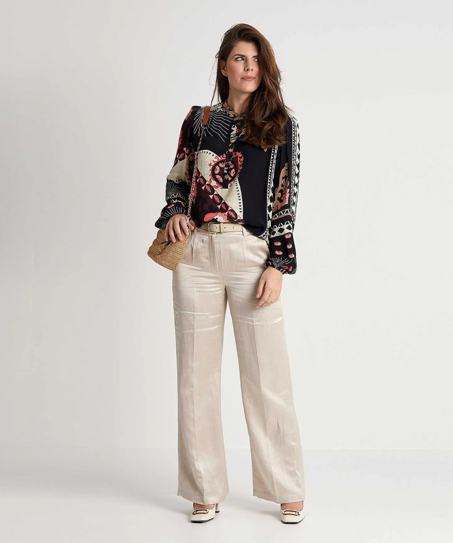 Cambio Silky Wide Leg Broek Amelie