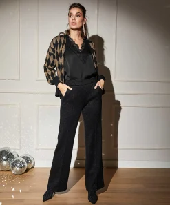 Cambio Wide Leg Broek Met Lurex Ava