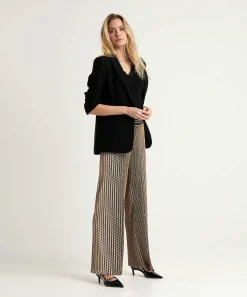 Cambio Wide Leg Broek Met Lurex Allison