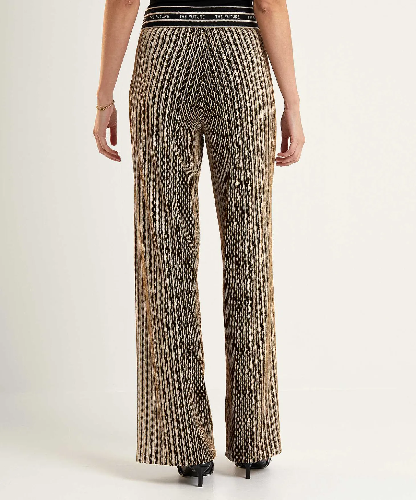 Cambio Wide Leg Broek Met Lurex Allison