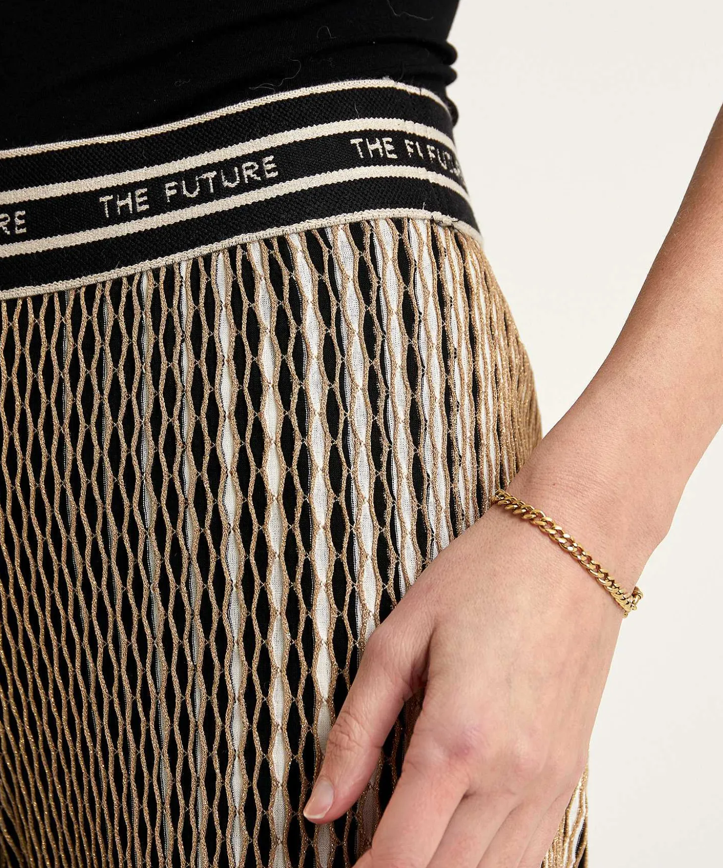 Cambio Wide Leg Broek Met Lurex Allison