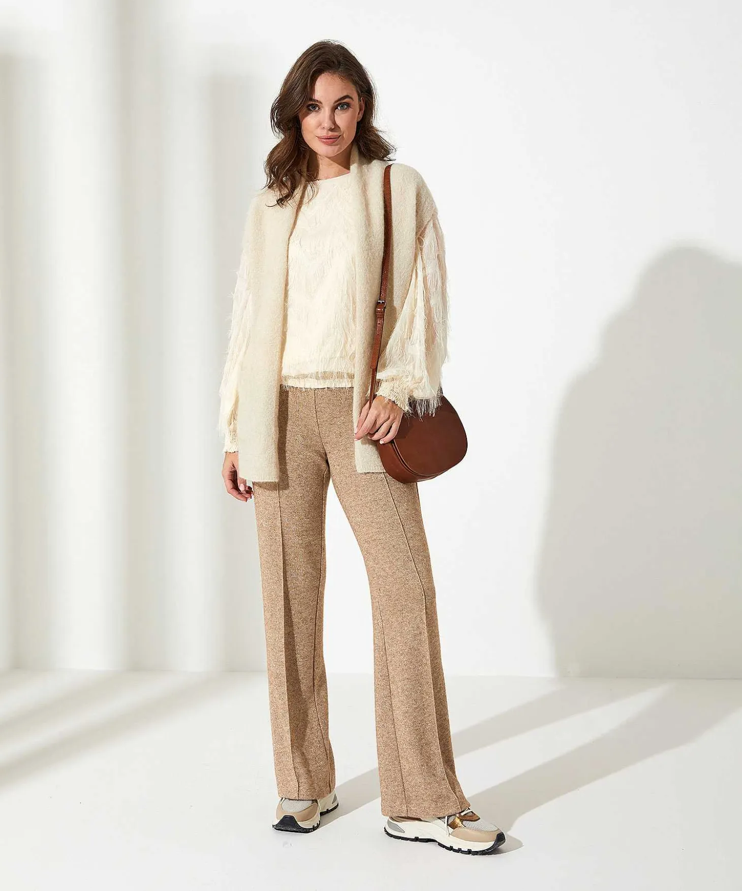 Cambio Wide Leg Broek Met Lurex Ava