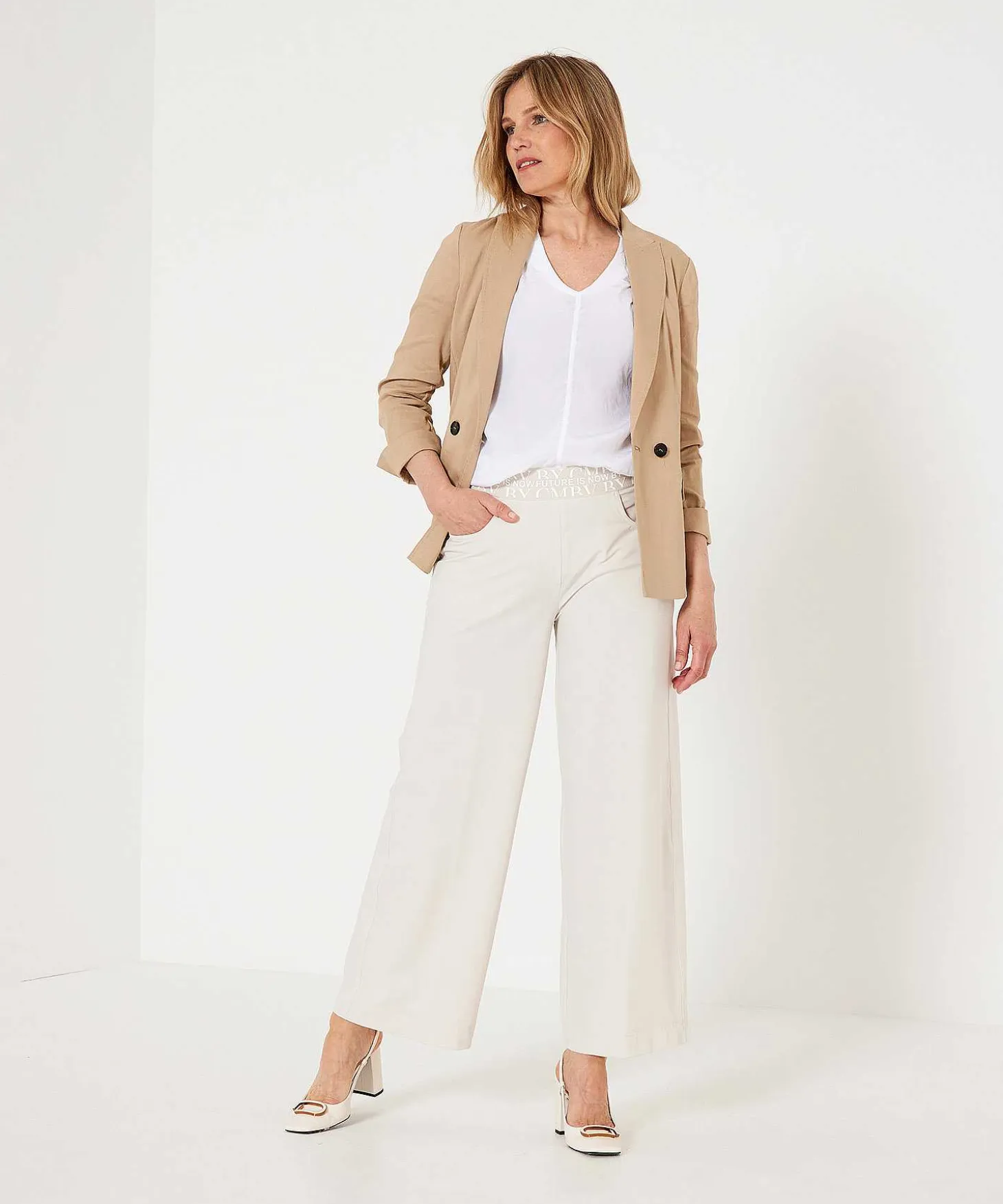 Cambio Wide Leg Broek Travelstof Amber