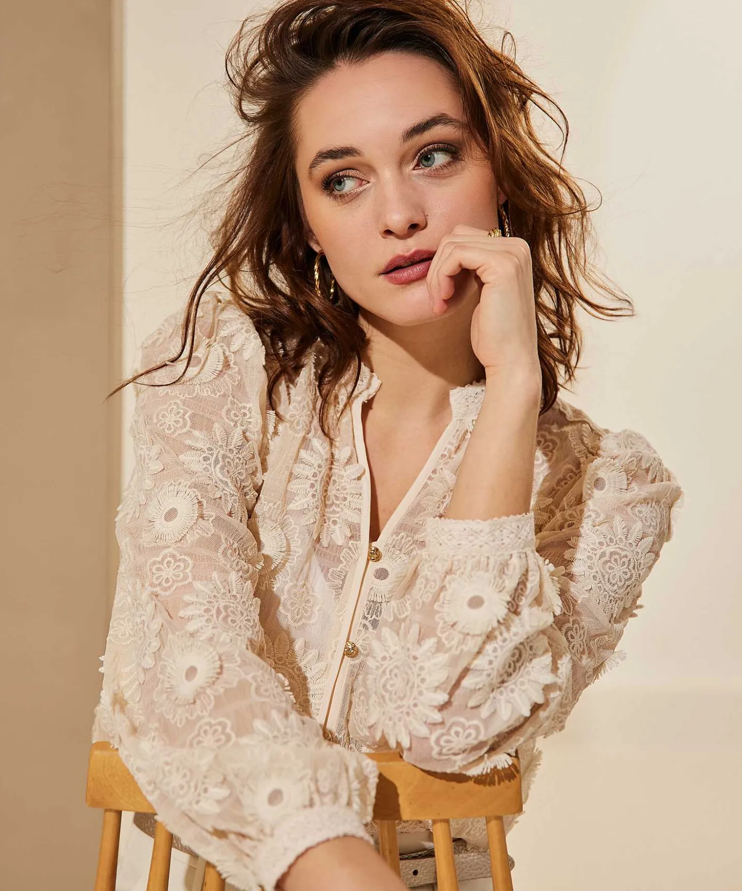 Caroline Biss Blouse Van Kantstof
