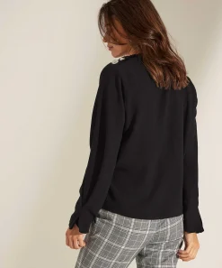 Caroline Biss Blouse Watervalhals Knopen