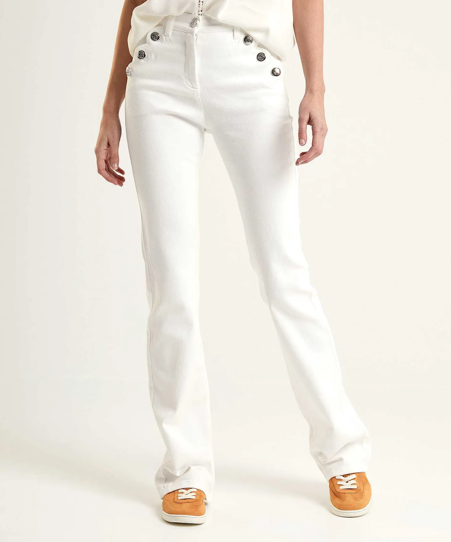 Caroline Biss Flared Jeans Met Knopen