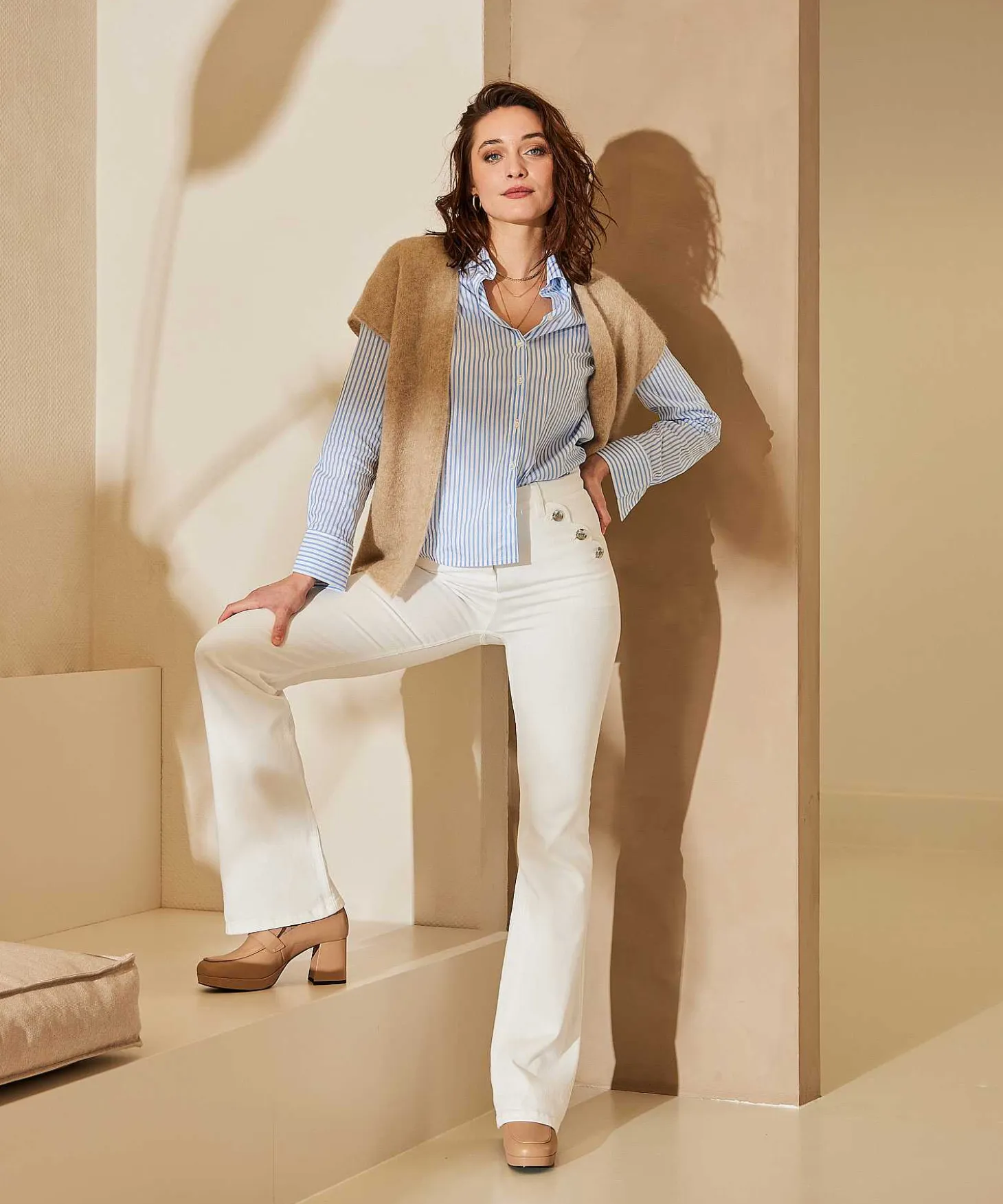 Caroline Biss Flared Jeans Met Knopen