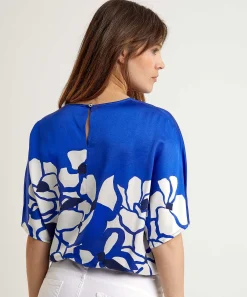 Caroline Biss Silky Blouse Flower