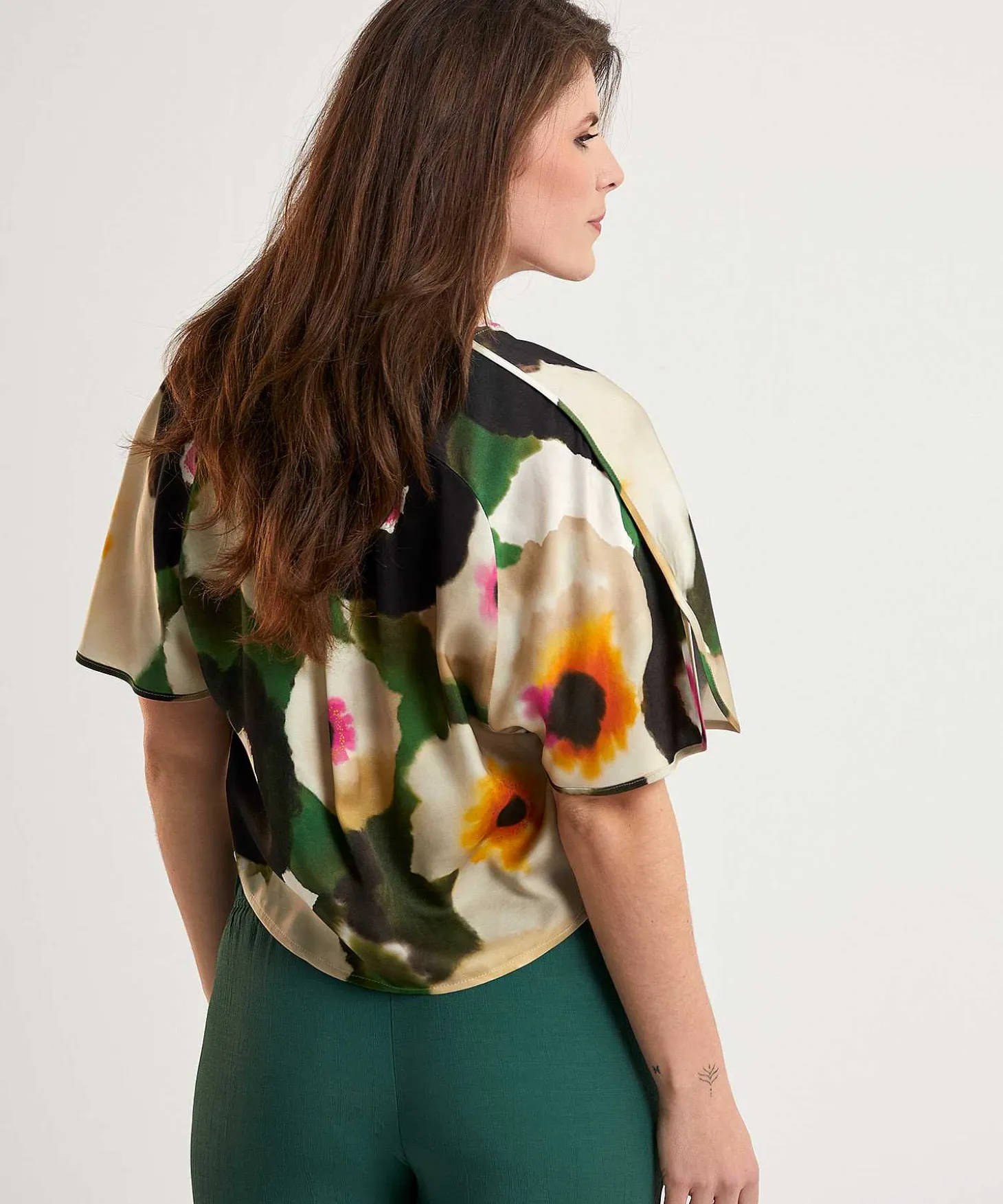 Caroline Biss Silky Blouse Fancy Flower